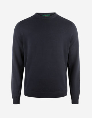 Oakford Tröja Rundhals Hight Twist Bomull Navy