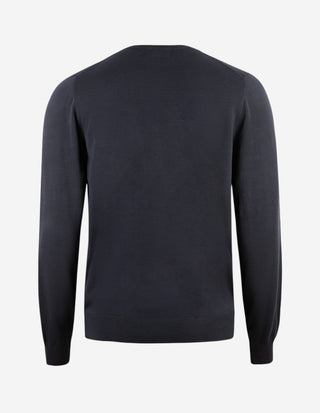 Oakford Tröja Rundhals Hight Twist Bomull Navy