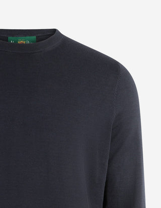 Oakford Tröja Rundhals Hight Twist Bomull Navy