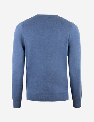 Oakford Tröja Rundhals Hight Twist Bomull Denimblå