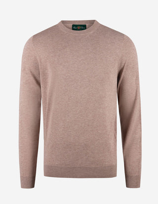 Oakford Tröja Rundhals Hight Twist Bomull Ljusbeige