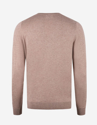 Oakford Tröja Rundhals Hight Twist Bomull Ljusbeige