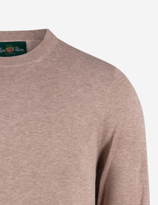 Oakford Tröja Rundhals Hight Twist Bomull Ljusbeige