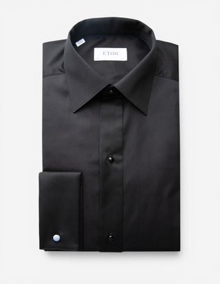 Slim Fit Smokingskjorta Svart