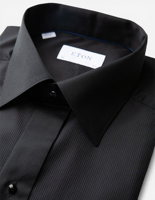 Slim Fit Smokingskjorta Svart
