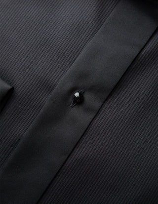 Slim Fit Smokingskjorta Svart