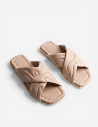 Padded Crossed Slip-In Beige