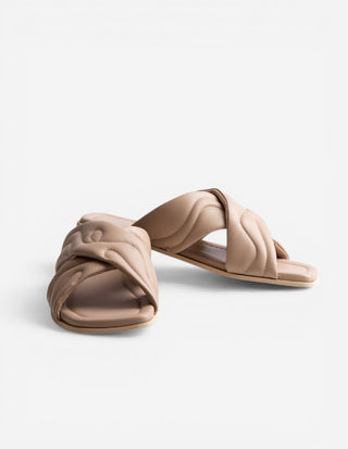 Padded Crossed Slip-In Beige
