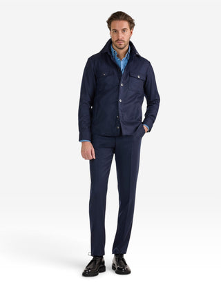 Firenze Overshirt Flanell Marinblå