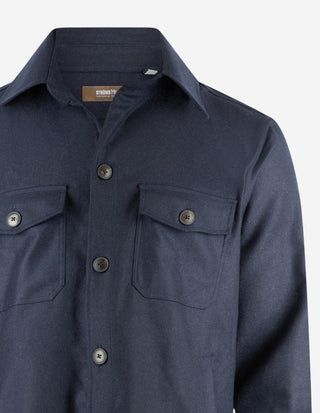 Firenze Overshirt Flanell Marinblå