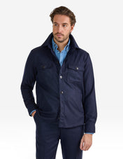 Firenze Overshirt Flanell Marinblå
