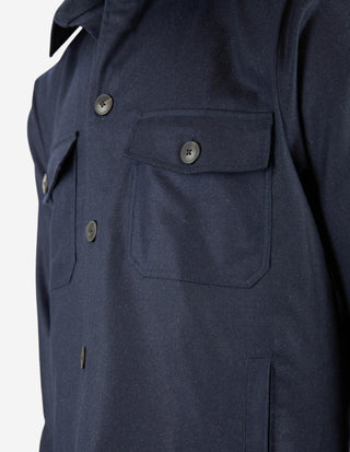 Firenze Overshirt Flanell Marinblå