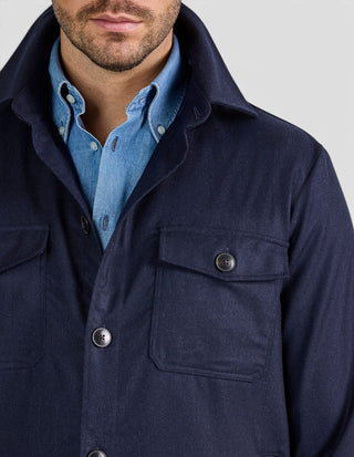 Firenze Overshirt Flanell Marinblå
