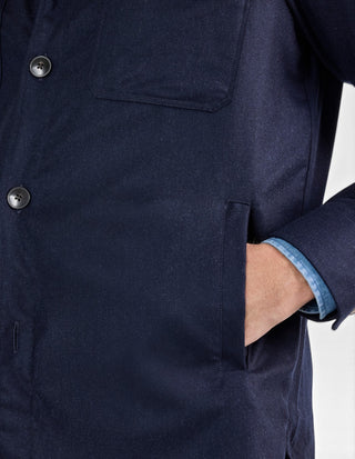 Firenze Overshirt Flanell Marinblå