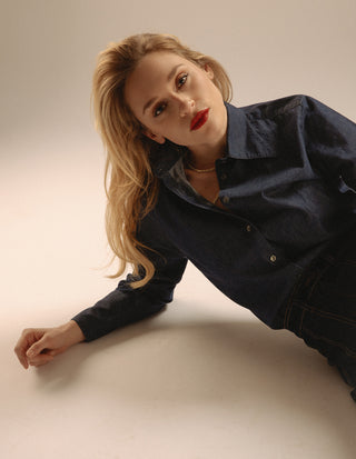 Molly Skjorta Denim Mörkblå