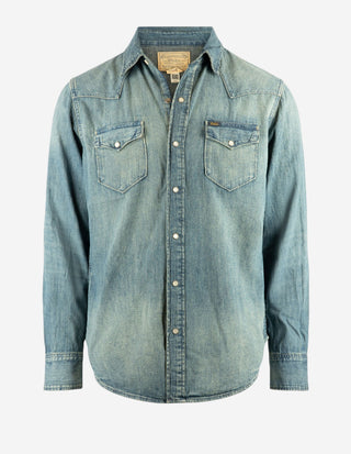 Skjorta Denim Denimblå