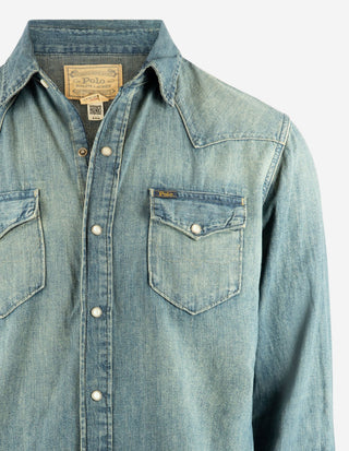 Skjorta Denim Denimblå