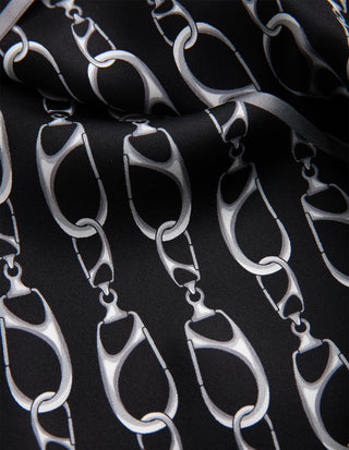 Logo Scarf Siden Svart One Size