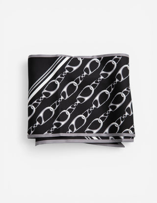 Logo Scarf Siden Svart One Size