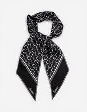 Logo Scarf Siden Svart One Size