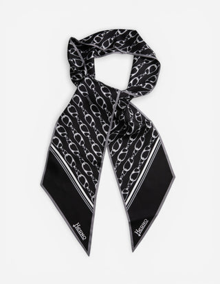 Logo Scarf Siden Svart One Size