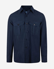 Glenn Overshirt Lyocell/Linne Blå