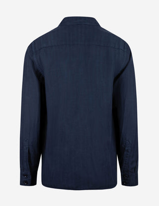 Glenn Overshirt Lyocell/Linne Blå