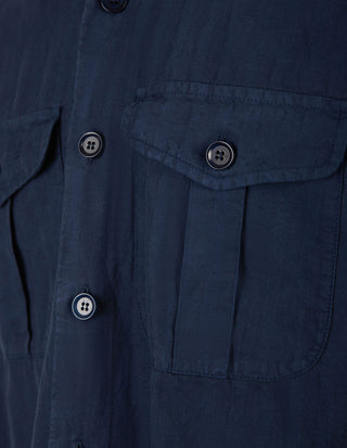 Glenn Overshirt Lyocell/Linne Blå