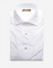 Casual Fit Skjorta Helskuren Krage Oxford Bomull Vit