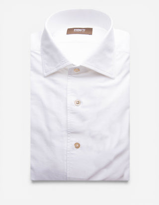 Casual Fit Skjorta Helskuren Krage Oxford Bomull Vit