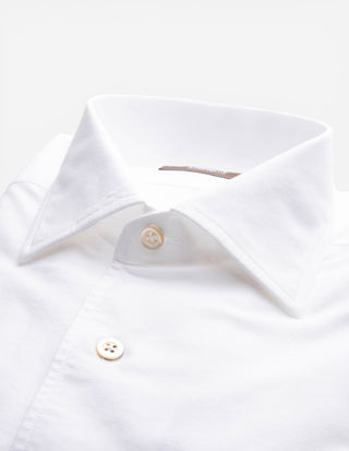 Casual Fit Skjorta Helskuren Krage Oxford Bomull Vit