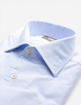 Casual Fit Skjorta Helskuren Krage Oxford Bomull Ljusblå