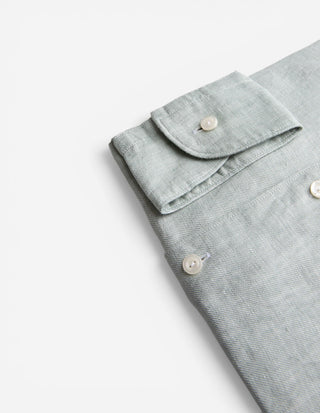 Slim Fit Skjorta Linne Ljusgrön