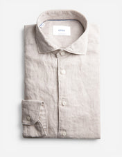 Contemporary Fit Skjorta Linne Beige