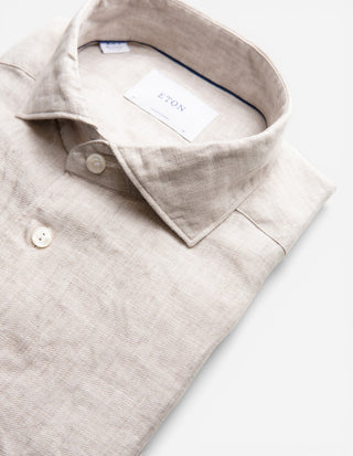Contemporary Fit Skjorta Linne Beige