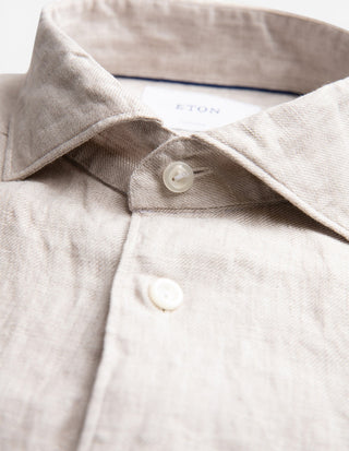 Contemporary Fit Skjorta Linne Beige