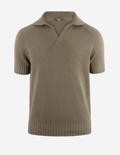 Sartorial Open Polo Twisted Cotton Mossgrön