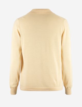 Skjortcardigan Stickad Bomull Benvit