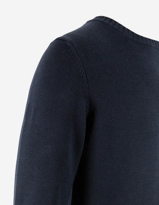 Rundhals Chunky Tröja Bomull Navy