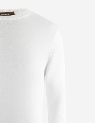 Rundhals Chunky Tröja Bomull Vit