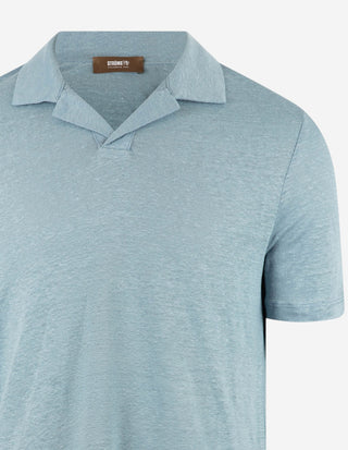 Pikétröja Casual Fit Linne Denimblå