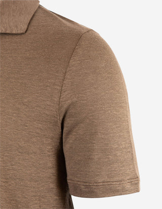 Pikétröja Casual Fit Linne Brun