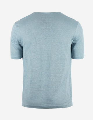 T-shirt Casual Fit Linne Denimblå