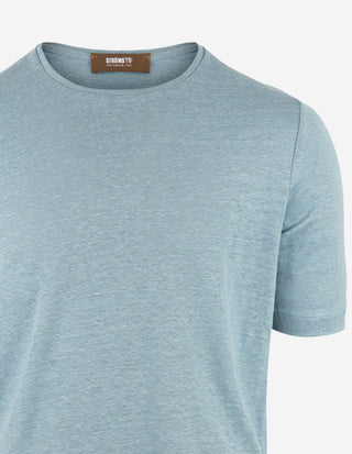 T-shirt Casual Fit Linne Denimblå
