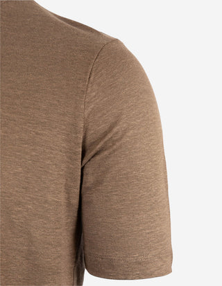 T-shirt Casual Fit Linne Brun