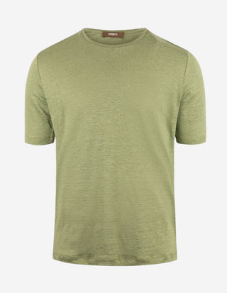 T-shirt Casual Fit Linne Grön