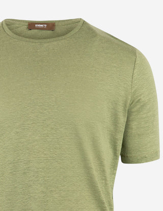 T-shirt Casual Fit Linne Grön