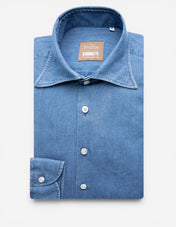 Sartorial Shirt Denim Tvättad Blå