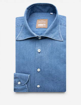 Sartorial Shirt Denim Tvättad Blå
