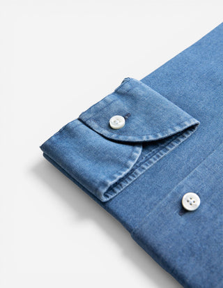 Sartorial Shirt Denim Tvättad Blå